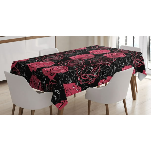 Ambesonne Abstract Tablecloth Dining Room Kitchen Rectangular Table Cover Charcoal Grey Background Image with Floral Flowers and Circled Detailed Artwork 52 X 70 Multicolor Ambesonne Abstract Tablecloth Dining Room Kitchen Rectangular Table Cover Charcoal Grey Background Image with Floral Flowers and Circled Detailed Artwork 52 X 70 Multicolor